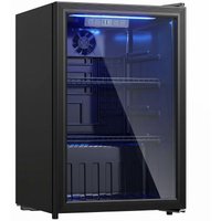 HOMCOM 70L Drinks Fridge, 70 Can Under Counter Freestanding Beer Fridge with LED Light