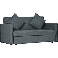HOMCOM 2 Seater Sofa Bed with Hidden Storage, Pull Out Convertible Bed Settee, Modern Snow Flannel Loveseat Sofa Sleeper with 2 Cushions for Living Room, Guest Room, Dark Grey | Aosom Ireland