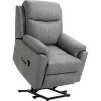 HOMCOM Faux Leather 70° Electric Riser Recliner Chair - Grey | Aosom Ireland