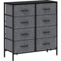 HOMCOM Fabric Chest of Drawers, Industrial Bedroom Dresser with 8 Fabric Drawers, Steel Frame and Wooden Top for Nursery, Living Room, Hallway, Black | Aosom Ireland