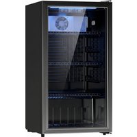 HOMCOM 90L Drinks Fridge, 139 Can Under Counter Freestanding Beer Fridge with LED Light