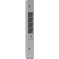 kleankin 180cm Slim Bathroom Cabinet, with Drawer, Shelves and Cupboards - Grey | Aosom Ireland