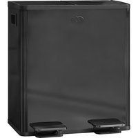 HOMCOM 40L Dual Compartment Stainless Steel Bin, with Deodoriser Holders - Glossy Black | Aosom Ireland