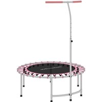 SPORTNOW 40" Fitness Trampoline, Mini Rebounder Trampoline for Adults with 5-Level Adjustable Handle, Indoor Exercise Bungee Rebounder, Max Load 100KG, Pink | Aosom Ireland