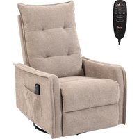HOMCOM Recliner Armchair, Chenille Recliner Chair with Massage and Heat, 360° Swivel Rocking Manual Recliner, Brown | Aosom Ireland