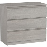 HOMCOM Chest of Three Drawers - Grey Wood Effect | Aosom Ireland