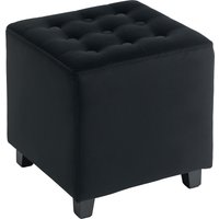 HOMCOM Velvet-Feel Square Ottoman - Grey | Aosom Ireland