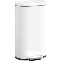 HOMCOM 30 L Modern Curved Kitchen Bin - White | Aosom Ireland