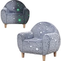 AIYAPLAY Kids Armchair, Glow in the Dark Chair with Star Design for Bedroom, Playroom, Kids Room, Grey | Aosom Ireland