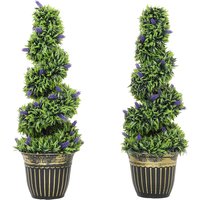 HOMCOM Set of Two 90cm Artificial Lavender Trees | Aosom Ireland