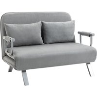HOMCOM Two-Seater Click-Clack Sofa Bed - Light Grey | Aosom Ireland