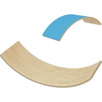 AIYAPLAY Wooden Balance Board for Kids, Wobble Board with Silent Felt for Sensory Play, Blue | Aosom Ireland