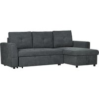HOMCOM 3 Seater Sofa Bed, L Shaped Pull Out Sofa Bed with Storage, Convertible Click Clack Settee Sectional Sleeper Futon for Living Room, Office, Dark Grey | Aosom Ireland