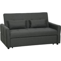 HOMCOM Three-Way Two-Seater Sofa Bed - Charcoal Grey | Aosom Ireland