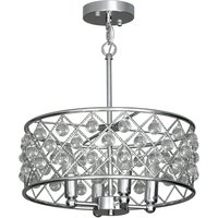 HOMCOM 51 Crystallite Four-Bulb Chandelier - Silver-Tone | Aosom Ireland