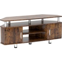 HOMCOM TV Unit Cabinet for TVs up to 55 Inches with Storage Shelves and Cupboard, Entertainment Centre for Living Room, Rustic Brown | Aosom Ireland