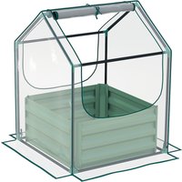 Outsunny 61 x 61cm Garden Planter Bed, with Cover - Green | Aosom Ireland