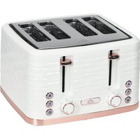 HOMCOM Four-Slice Rippled Toaster - White | Aosom Ireland