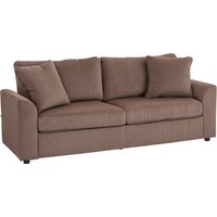 HOMCOM Modern 3 Seater Sofa with Spring Cushion, 212 cm Fabric Jumbo Cord Sofa Couch with 2 Scatter Cushions, Upholstered Corduroy Settee for Living Room, Bedroom, Home Office, Coffee | Aosom Ireland