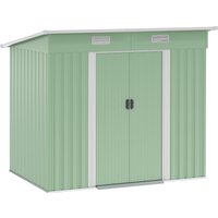 Outsunny 7 x 4ft Outdoor Garden Metal Storage Shed, Tool Storage Box for Backyard, Patio and Lawn, Light Green | Aosom Ireland