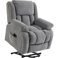 HOMCOM Recliner Armchair Lift Chair, Electric Recliner Chair with Vibration Massage and Heat, Wide Seat, USB Port, Light Grey | Aosom Ireland