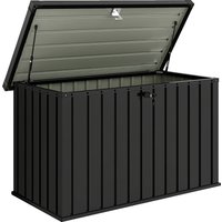 Outsunny 400L Galvanised Steel Garden Storage Box, Black | Aosom Ireland