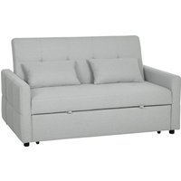 HOMCOM Three-Way Two-Seater Sofa Bed - Light Grey | Aosom Ireland