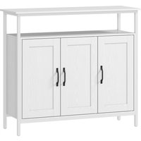 HOMCOM Industrial Kitchen Sideboard with Open Shelf, 2 Cabinets, Adjustable Shelves for Living Room, Dining Room, White | Aosom Ireland