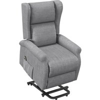HOMCOM Power Lift Recliner Armchair, Electric Lift Chair for Elderly, Fabric Riser and Reclining Chair with Remote Control, Side Pockets, Extended Footrest, for Living Room, Grey | Aosom Ireland