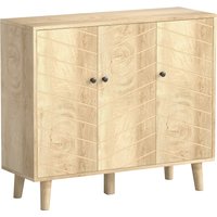 HOMCOM Vintage Sideboard with Chevron Doors and Pine Wood Legs for Living Room, Kitchen | Aosom Ireland