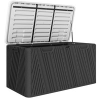 Outsunny 380L Waterproof Outdoor Storage Box, with Lockable Lid - Black | Aosom Ireland