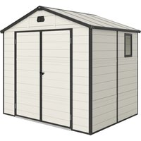 Outsunny 7.9ft x 6.2ft Aluminium Frame and Plastic Wall Shed, with Foundation - Cream White | Aosom Ireland