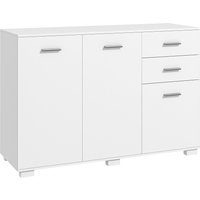 HOMCOM Sideboard, Modern Storage Cabinet with 2 Drawers, 3 Doors and Adjustable Shelves, Kitchen Cabinet for Living Room, Dining Room, White | Aosom Ireland