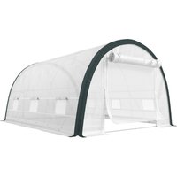 Outsunny 4 x 3(m) Walk-In Tunnel Greenhouse, with Accessories - White | Aosom Ireland