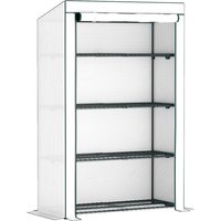 Outsunny Four-Tier Mini Greenhouse - Green/White | Aosom Ireland