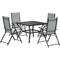 Outsunny Five-Piece Steel Frame Patio Set - Grey/Black | Aosom Ireland