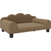 PawHut Elevated Dog Sofa Bed, Breathable Pet Sofa with Backrest and Armrest for Small Dogs, Brown | Aosom Ireland