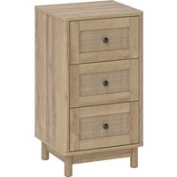 HOMCOM 40 cm Drawer Chest of Drawers with 3 Drawer - Oak | Aosom Ireland