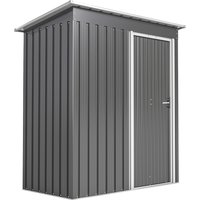 Outsunny 5 x 3ft Garden Storage Shed with Sliding Door and Sloped Roof Outdoor Equipment Tool, Light Grey | Aosom Ireland