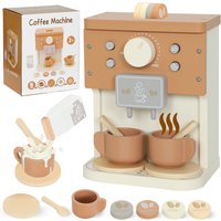AIYAPLAY Kids Wooden Coffee Machine Toy, Pretend Play Kitchen Accessories Gift for Boys and Girls Ages 3+ | Aosom Ireland