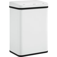 HOMCOM 40L Sensor Bin with Soft-Close Lid, Stainless Steel Automatic Touchless Motion Sensor Kitchen Bin, White | Aosom Ireland
