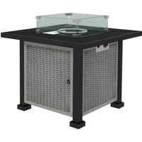 Outsunny 81 x 81cm 50,000 BTU Gas Fire Pit Table - Grey | Aosom Ireland