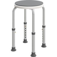 HOMCOM 360° Swivel Shower Chair, Height Adjustable Aluminium Shower Stool with Non-Slip Feet for Disabled, Elderly, Grey | Aosom Ireland
