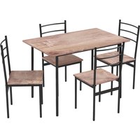 HOMCOM 5 Piece Dining Table and Chairs Set, Dining Room Sets, Steel Frame Space Saving Table and 4 Chairs for Compact Kitchens, Black | Aosom Ireland