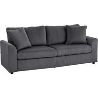 HOMCOM Modern 3 Seater Sofa with Spring Cushion, 212 cm Fabric Jumbo Cord Sofa Couch with 2 Scatter Cushions, Upholstered Corduroy Settee for Living Room, Bedroom, Home Office, Grey | Aosom Ireland