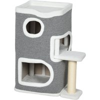 PawHut 75 cm Cat Tree, Cat Tower Condo for Indoor Cats with Scratching Post, Jumping Platform, Grey | Aosom Ireland