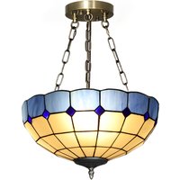 HOMCOM Tiffany Style Ceiling Light, Vintage Chandelier with 3 E27 Sockets, Semi Flush Mount for Living Room, Bulbs Not Included | Aosom Ireland