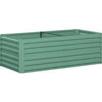 Outsunny Raised Beds for Garden, Galvanised Steel Outdoor Planters with Multi-reinforced Rods, 180 x 90 x 59 cm, Light Green | Aosom Ireland