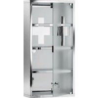 HOMCOM cabinet de pharmacie salle de bain, suspendu mural, avec étagères intérieures, 30x12x60 cm Aosom France