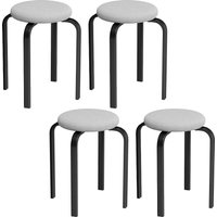 Aosom Enjoy 23% Discount on HOMCOM Set of 4 Grey Stackable Cushioned Stools